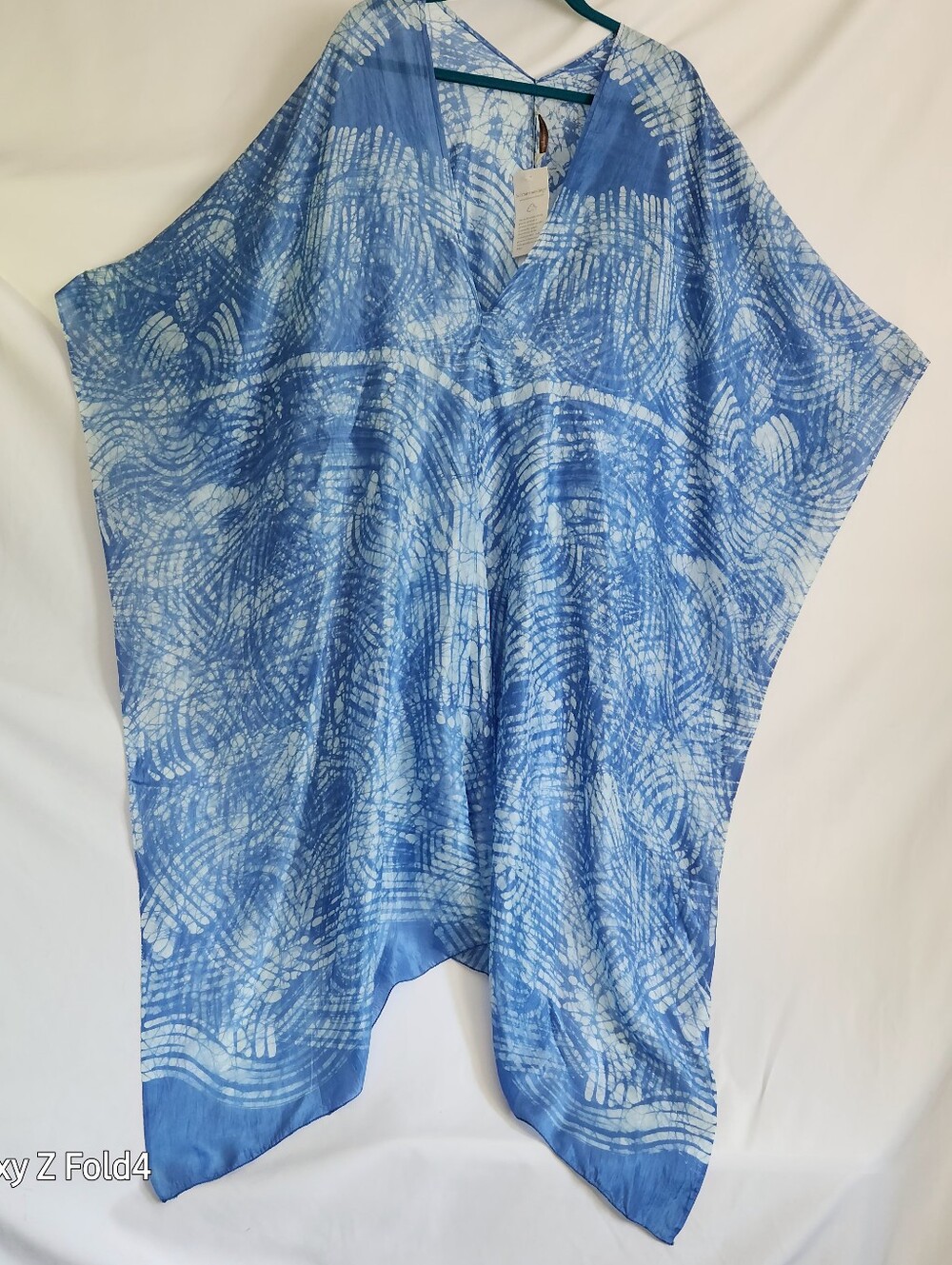 Blue Tie-Dye V-Neck Kaftan / Poncho
